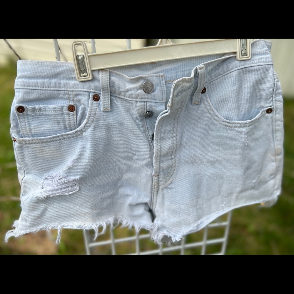 Levi Strayss & Company Distressed cut off Jean Shorts